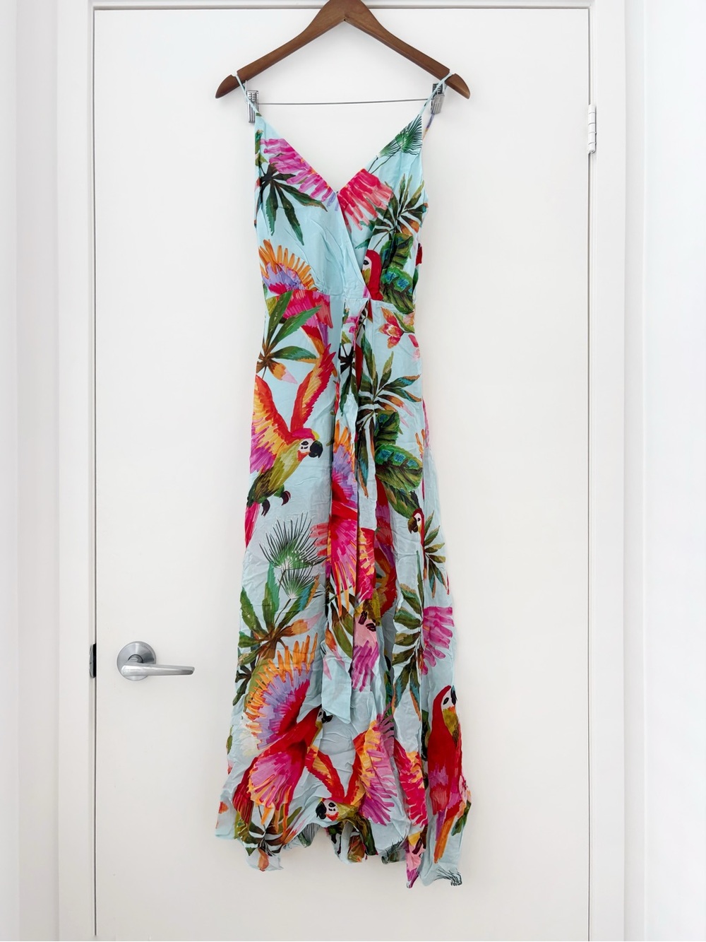 Farm Rio Blue Macaw Parrots Dress XS